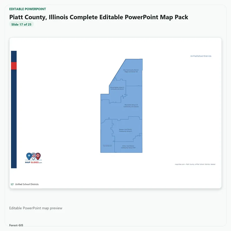 Piatt County, Illinois Editable Map Pack - Image 5
