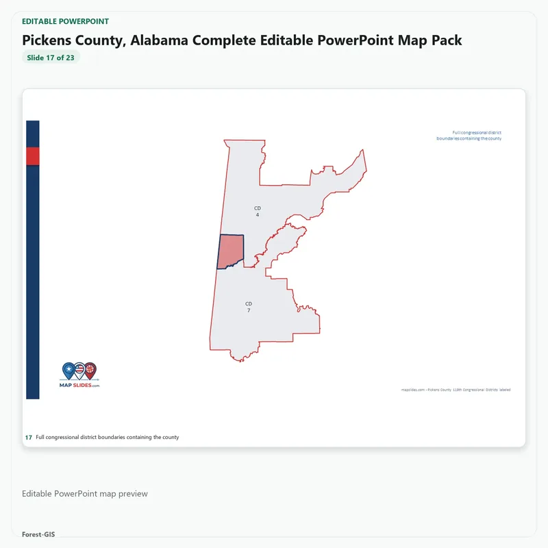 Pickens County, Alabama Editable Map Pack - Image 5