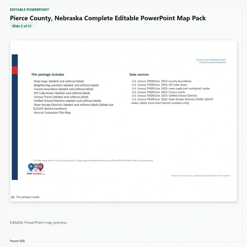 Pierce County, Nebraska Editable Map Pack - Image 3