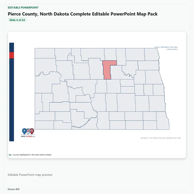 Pierce County, North Dakota Editable Map Pack - Image 4
