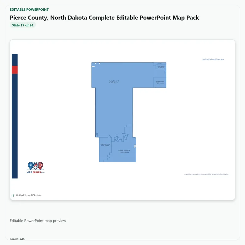 Pierce County, North Dakota Editable Map Pack - Image 5