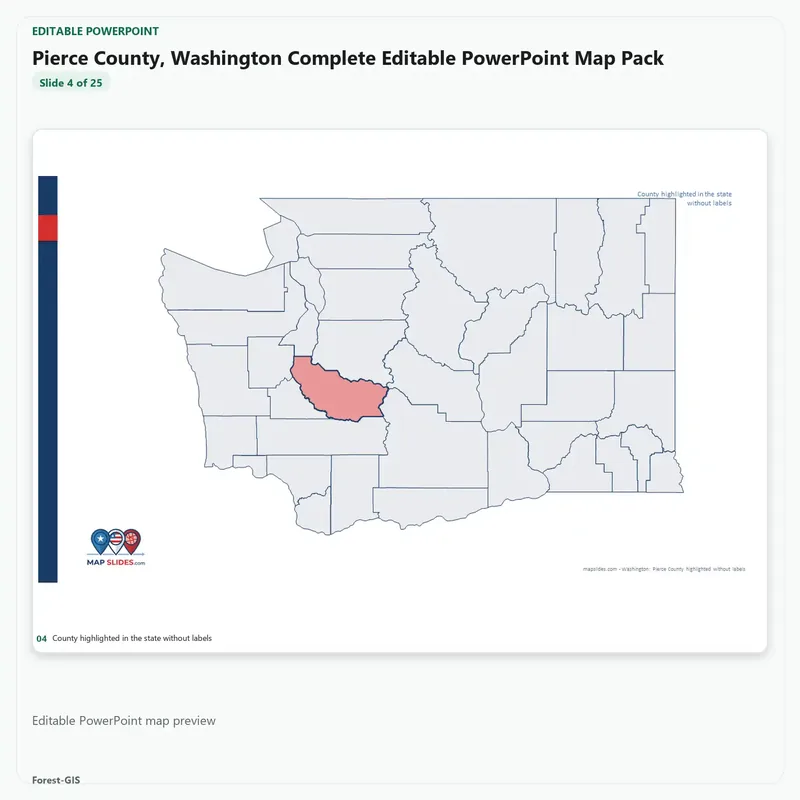 Pierce County, Washington Editable Map Pack - Image 4