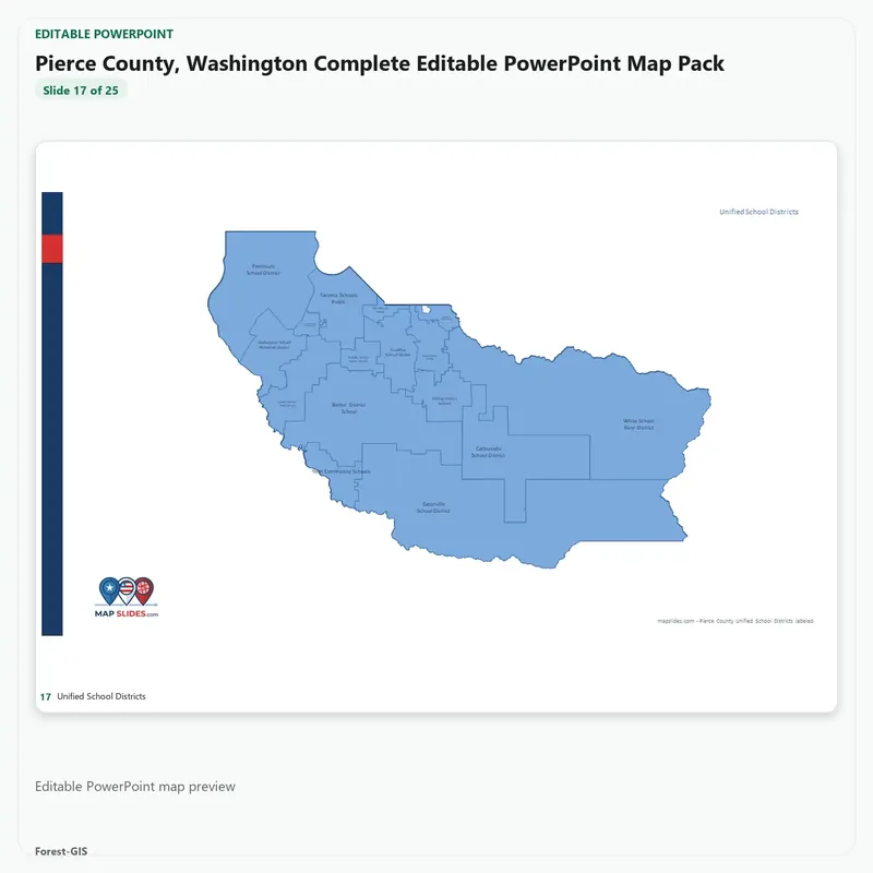 Pierce County, Washington Editable Map Pack - Image 5
