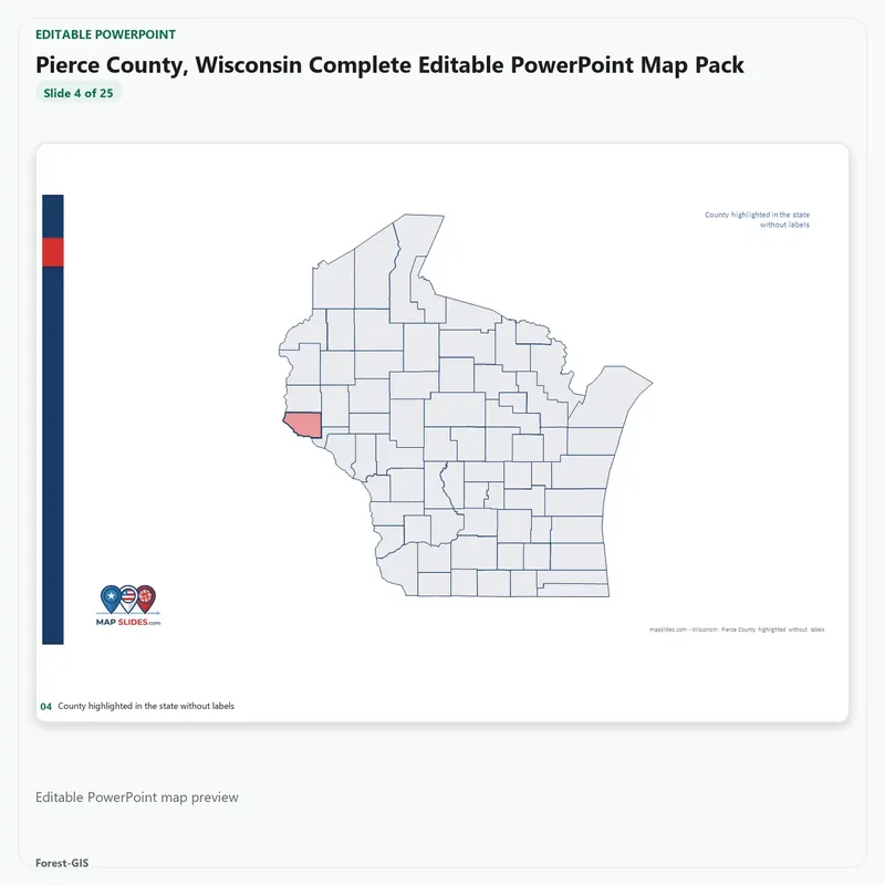 Pierce County, Wisconsin Editable Map Pack - Image 4