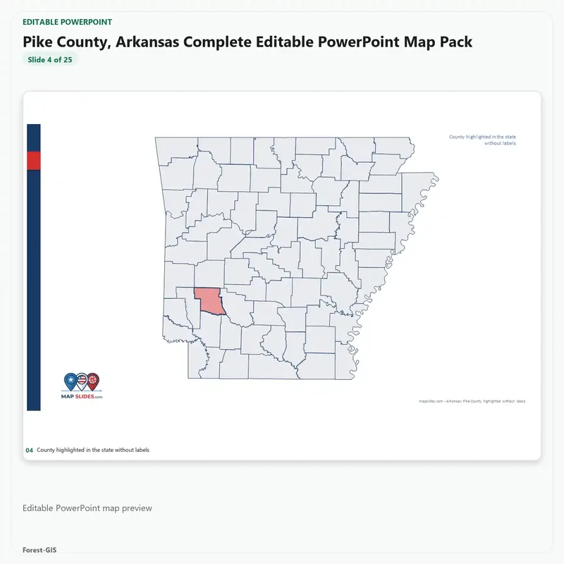 Pike County, Arkansas Editable Map Pack - Image 4