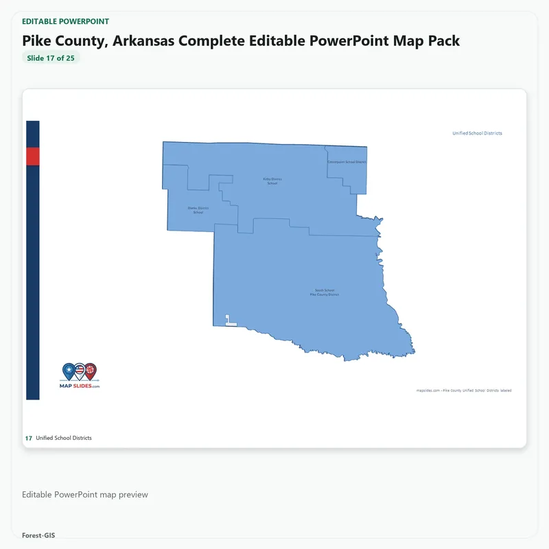 Pike County, Arkansas Editable Map Pack - Image 5