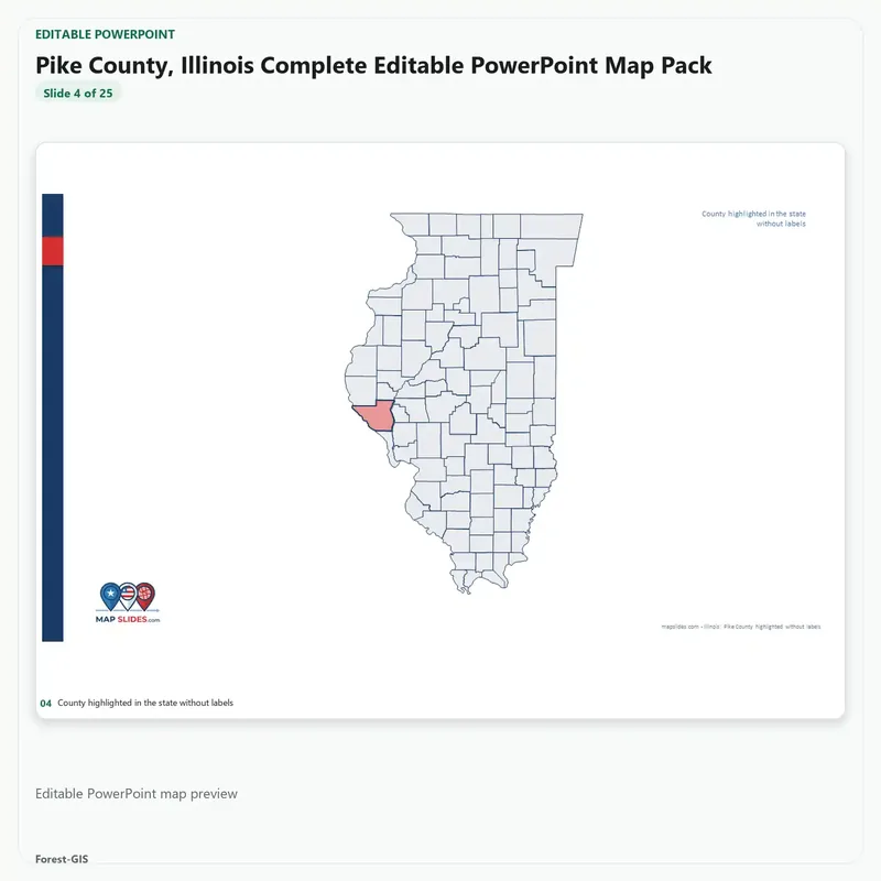 Pike County, Illinois Editable Map Pack - Image 4