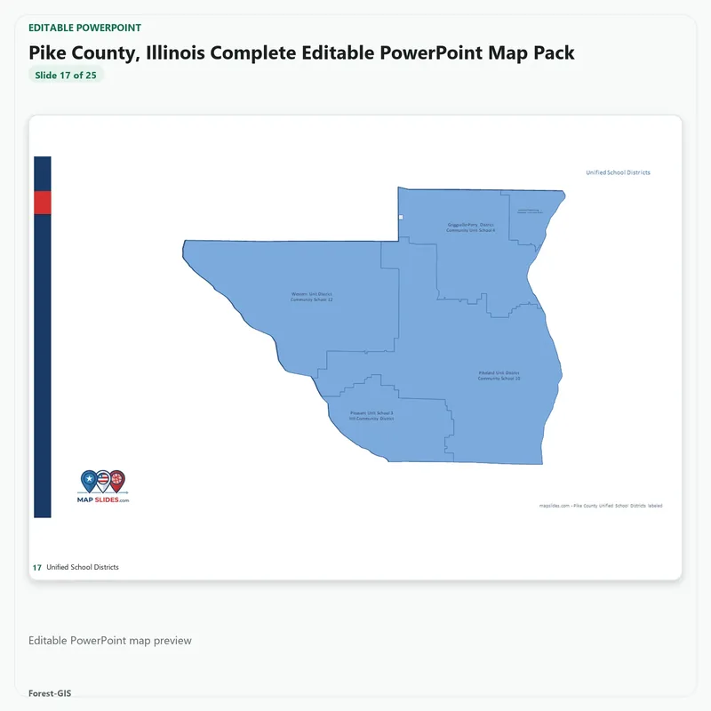 Pike County, Illinois Editable Map Pack - Image 5