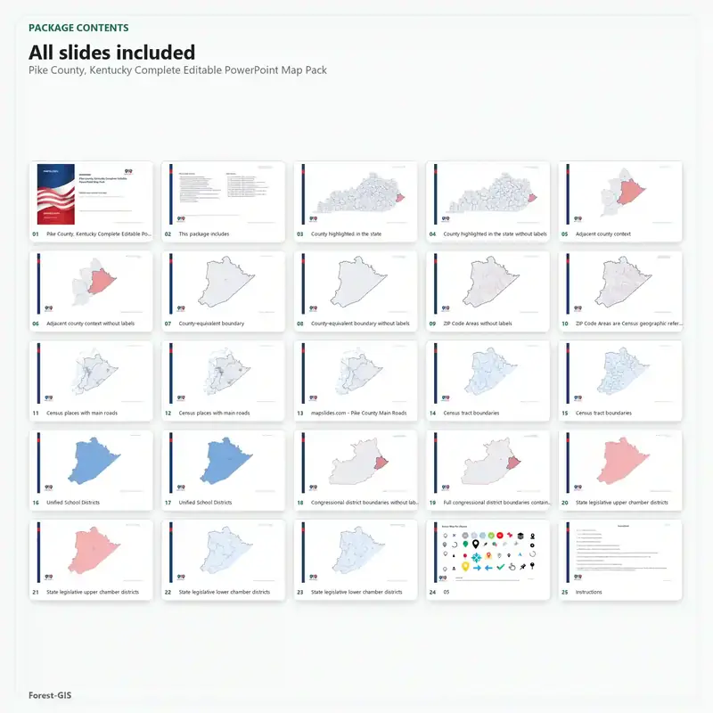 Pike County, Kentucky Editable Map Pack - Image 2