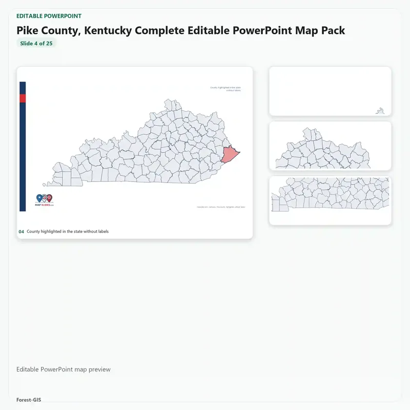 Pike County, Kentucky Editable Map Pack - Image 4