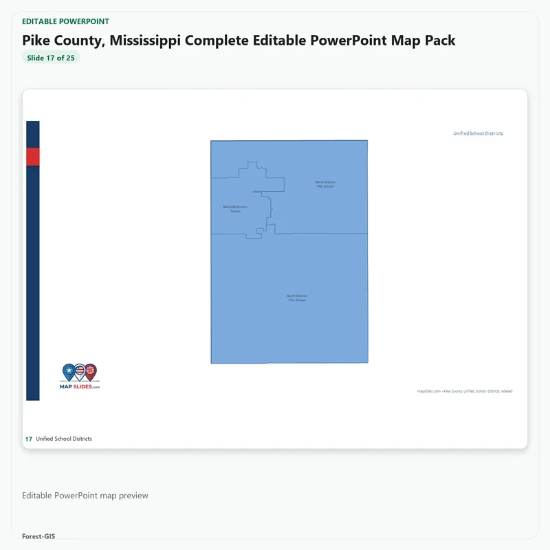 Pike County, Mississippi Editable Map Pack - Image 5