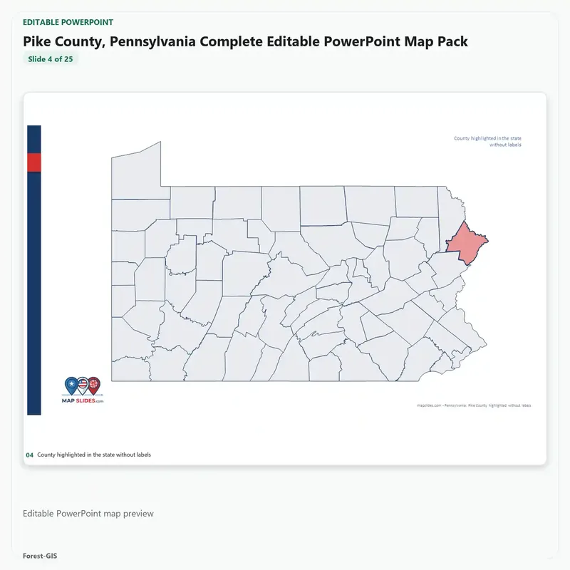 Pike County, Pennsylvania Editable Map Pack - Image 4