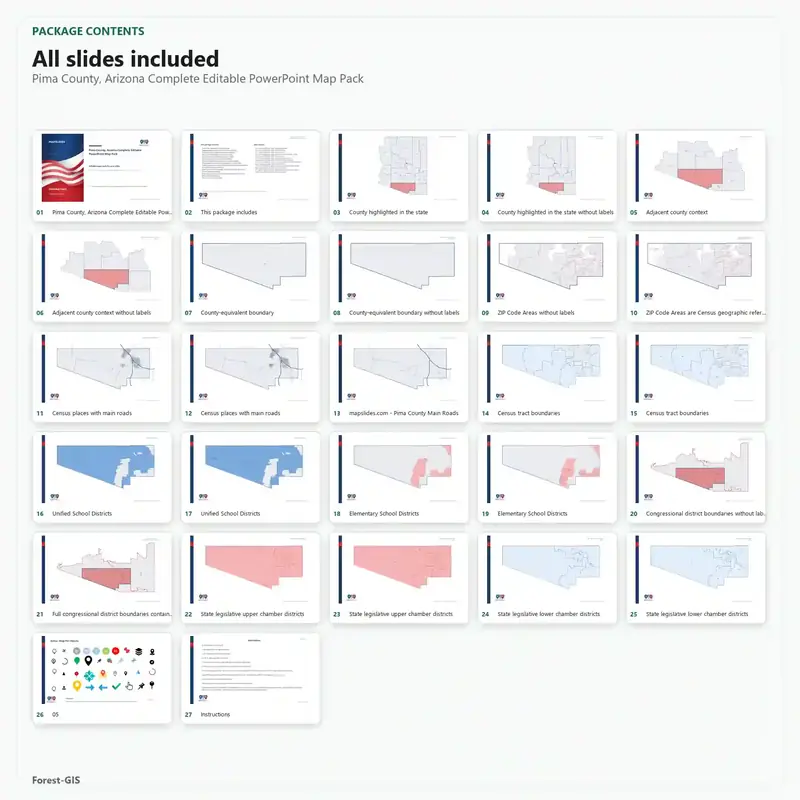 Pima County, Arizona Editable Map Pack - Image 2