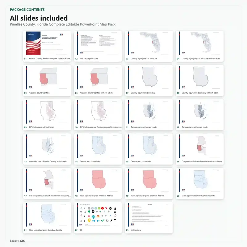 Pinellas County, Florida Editable Map Pack - Image 2