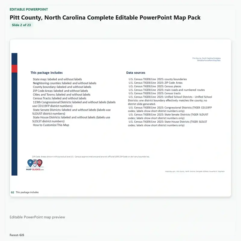 Pitt County, North Carolina Editable Map Pack - Image 3