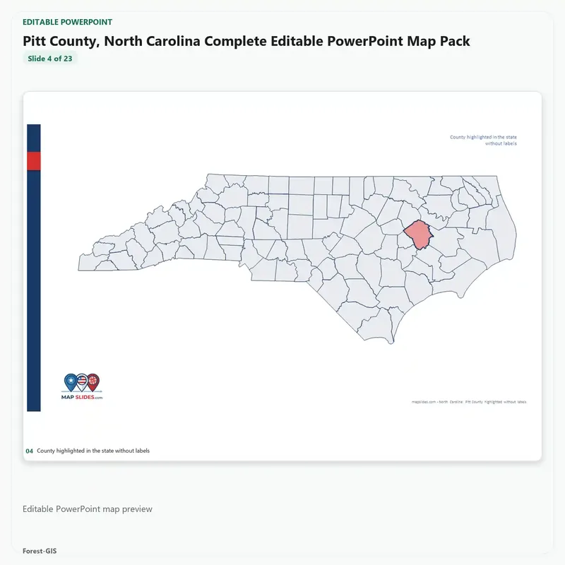 Pitt County, North Carolina Editable Map Pack - Image 4