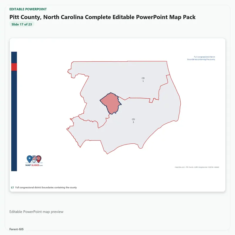 Pitt County, North Carolina Editable Map Pack - Image 5