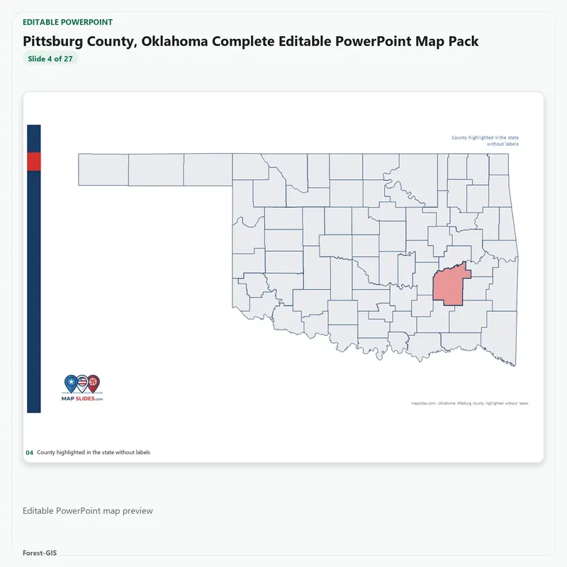 Pittsburg County, Oklahoma Editable Map Pack - Image 4