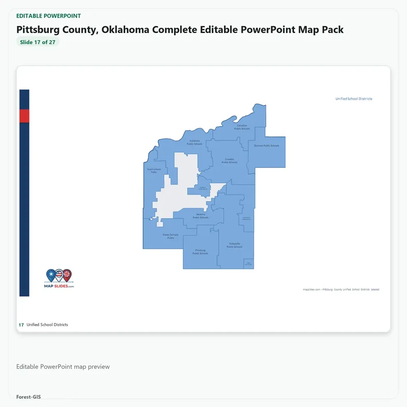 Pittsburg County, Oklahoma Editable Map Pack - Image 5