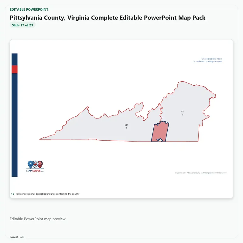 Pittsylvania County, Virginia Editable Map Pack - Image 5
