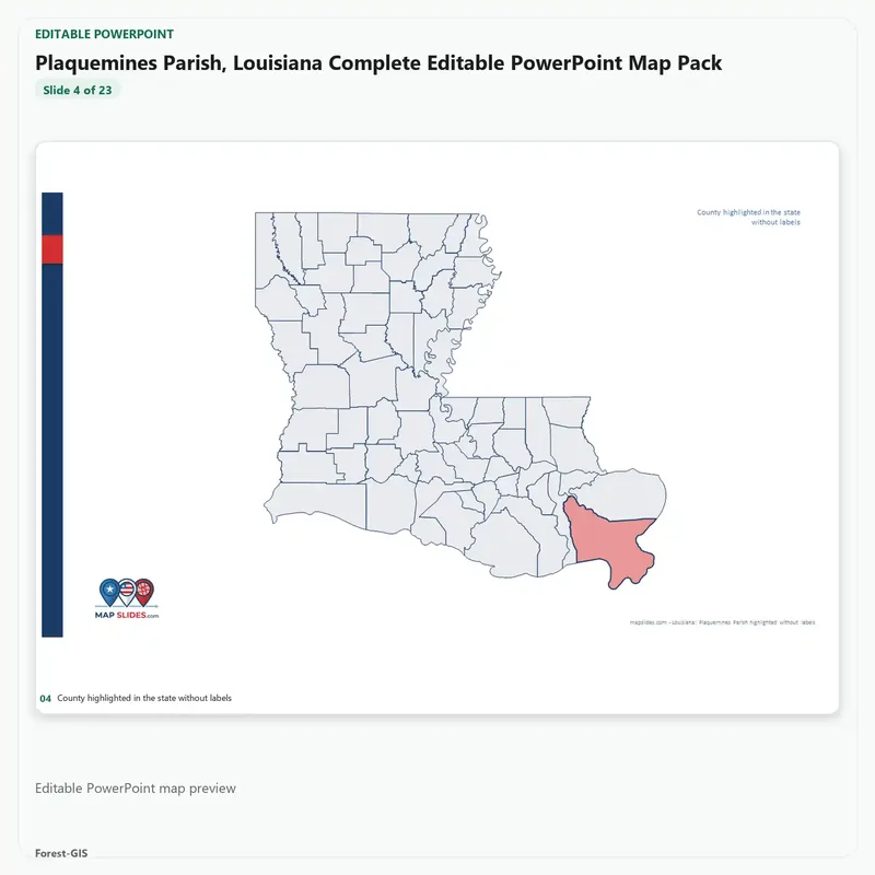 Plaquemines Parish, Louisiana Editable Map Pack - Image 4