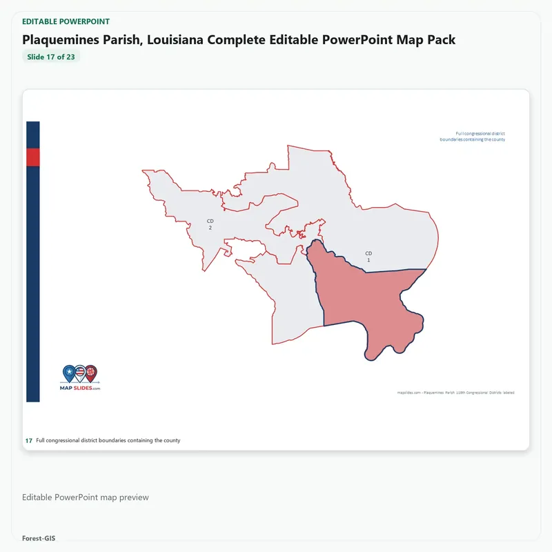 Plaquemines Parish, Louisiana Editable Map Pack - Image 5