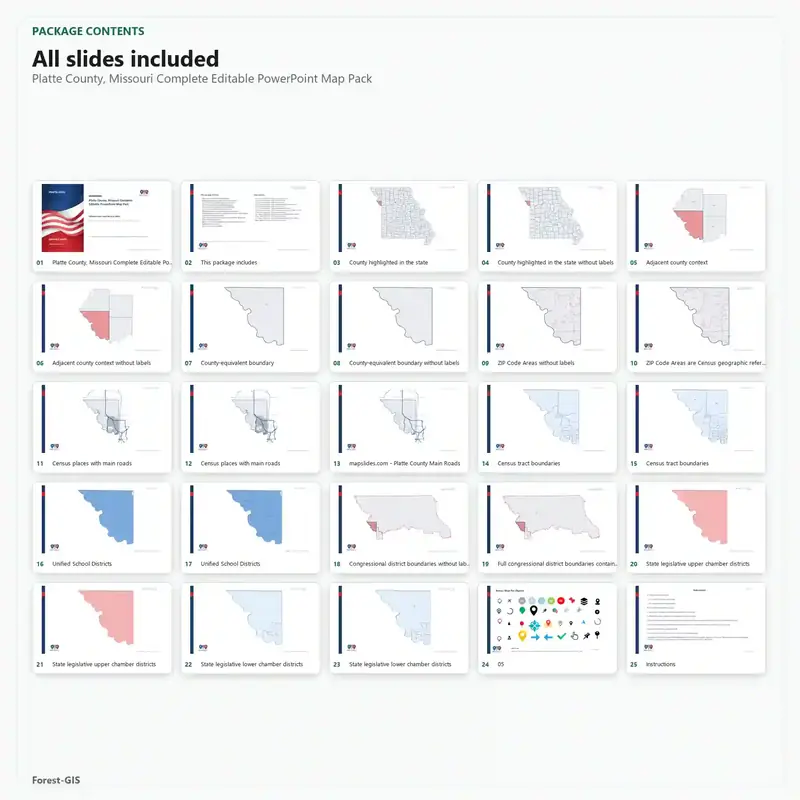 Platte County, Missouri Editable Map Pack - Image 2