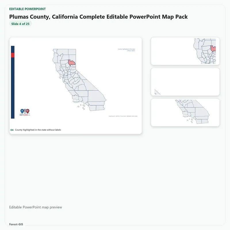 Plumas County, California Editable Map Pack - Image 4