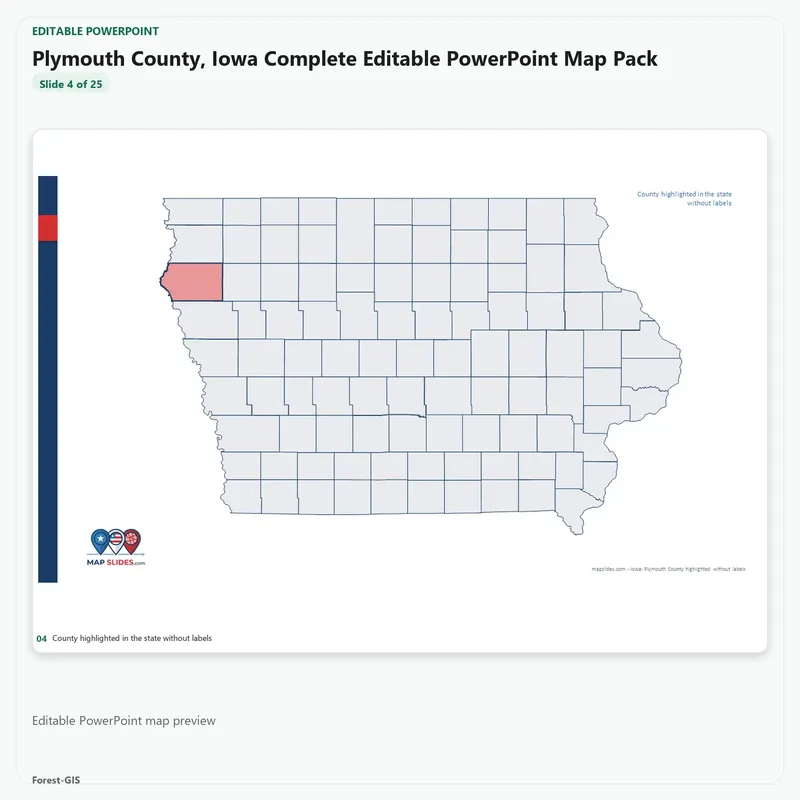 Plymouth County, Iowa Editable Map Pack - Image 4