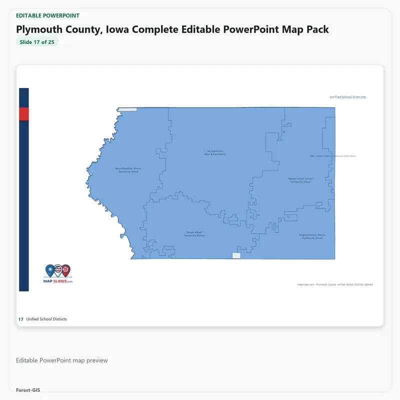 Plymouth County, Iowa Editable Map Pack - Image 5