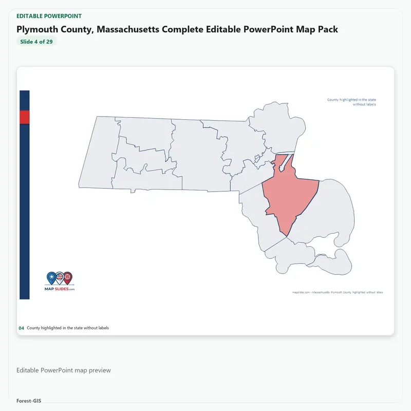 Plymouth County, Massachusetts Editable Map Pack - Image 4