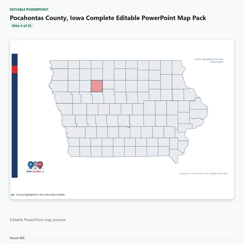 Pocahontas County, Iowa Editable Map Pack - Image 4