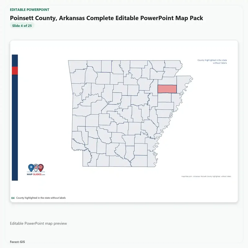 Poinsett County, Arkansas Editable Map Pack - Image 4