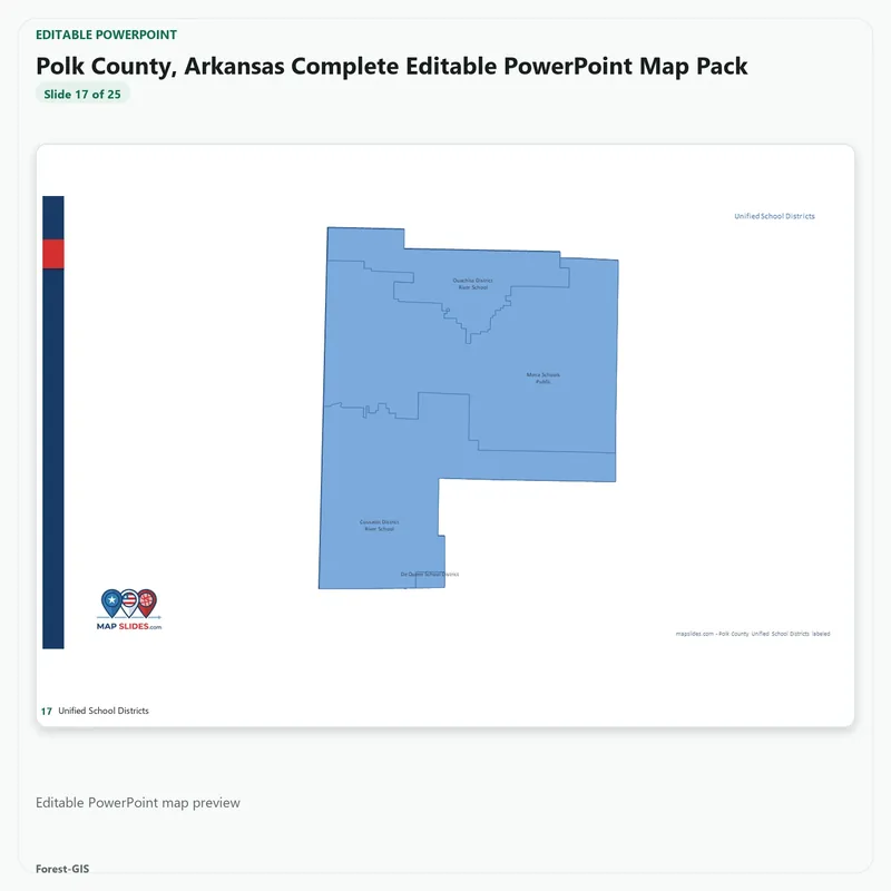 Polk County, Arkansas Editable Map Pack - Image 5