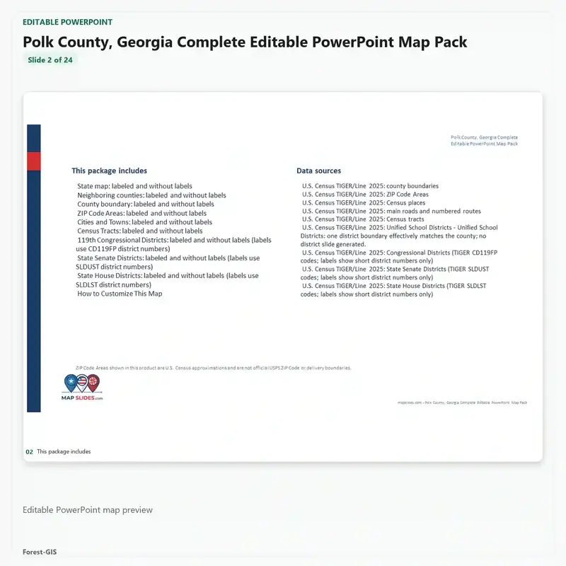 Polk County, Georgia Editable Map Pack - Image 3