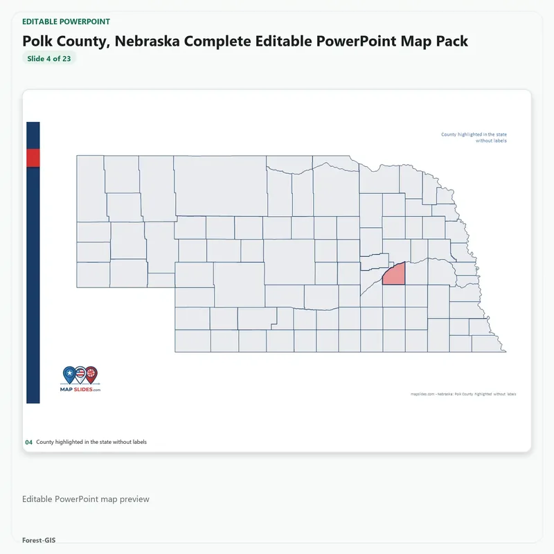 Polk County, Nebraska Editable Map Pack - Image 4
