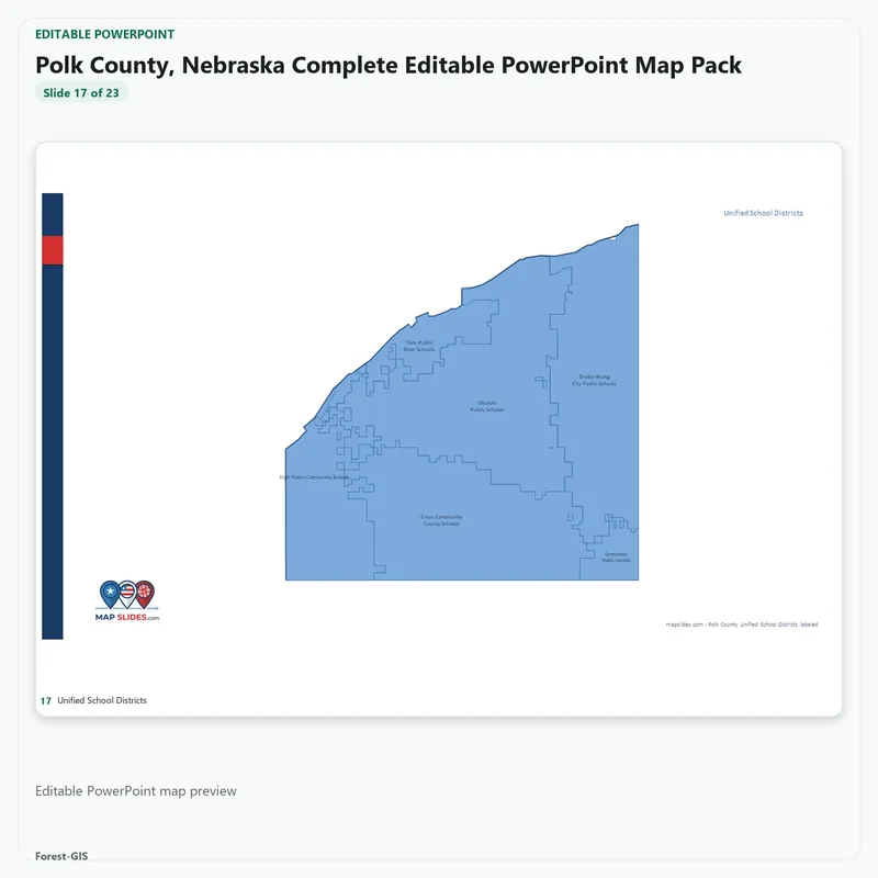 Polk County, Nebraska Editable Map Pack - Image 5