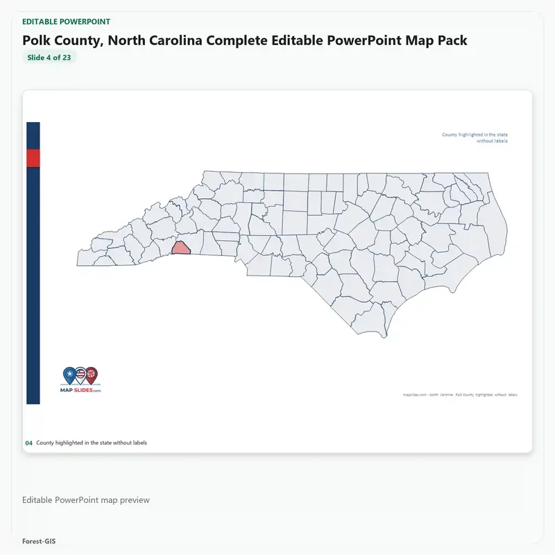 Polk County, North Carolina Editable Map Pack - Image 4