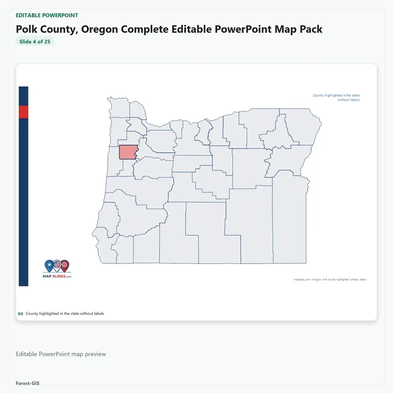Polk County, Oregon Editable Map Pack - Image 4