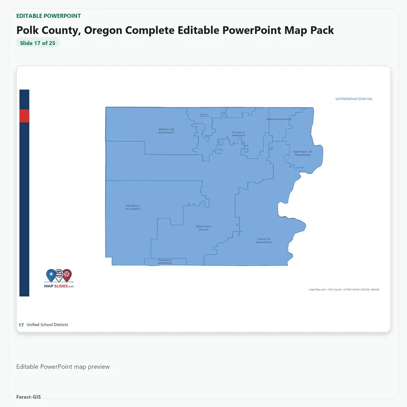 Polk County, Oregon Editable Map Pack - Image 5
