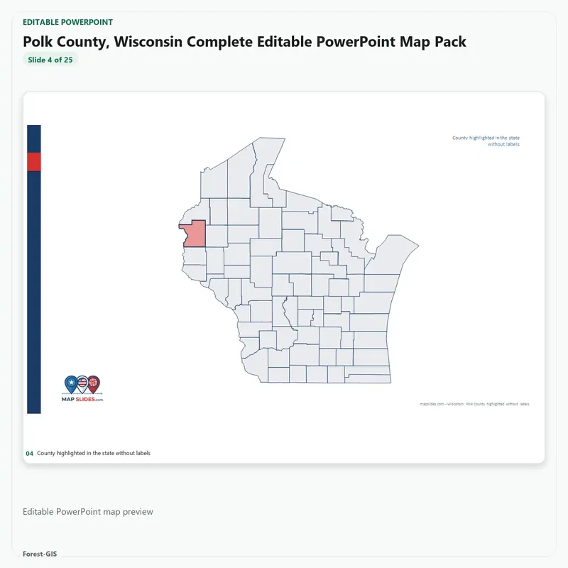Polk County, Wisconsin Editable Map Pack - Image 4