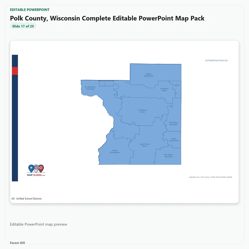 Polk County, Wisconsin Editable Map Pack - Image 5