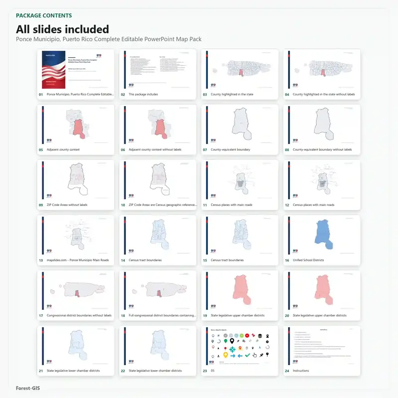 Ponce Municipio, Puerto Rico Editable Map Pack - Image 2