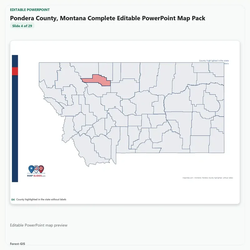 Pondera County, Montana Editable Map Pack - Image 4