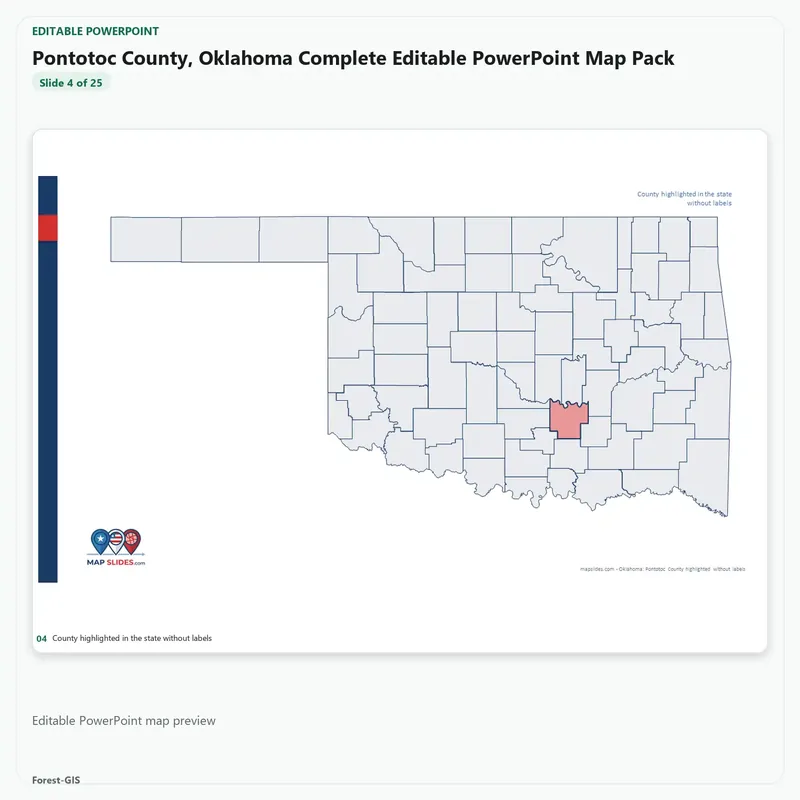 Pontotoc County, Oklahoma Editable Map Pack - Image 4