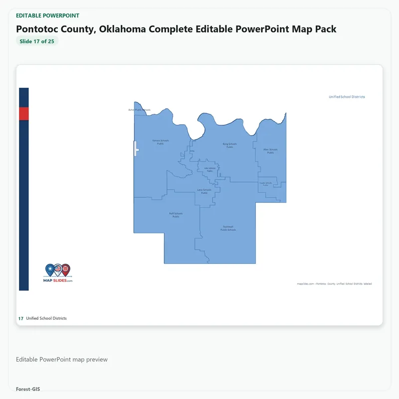 Pontotoc County, Oklahoma Editable Map Pack - Image 5