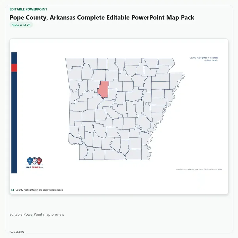 Pope County, Arkansas Editable Map Pack - Image 4
