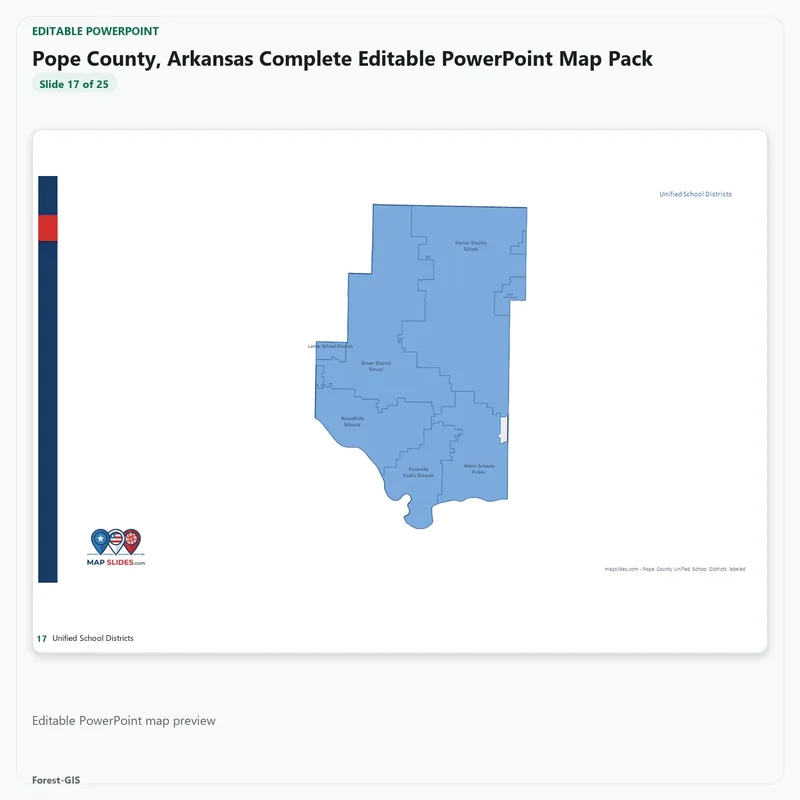 Pope County, Arkansas Editable Map Pack - Image 5