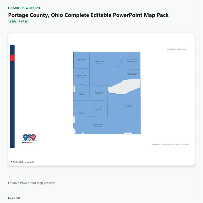 Portage County, Ohio Editable Map Pack - Image 5