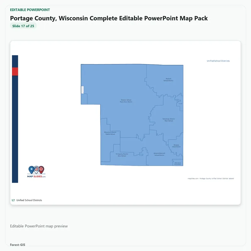 Portage County, Wisconsin Editable Map Pack - Image 5